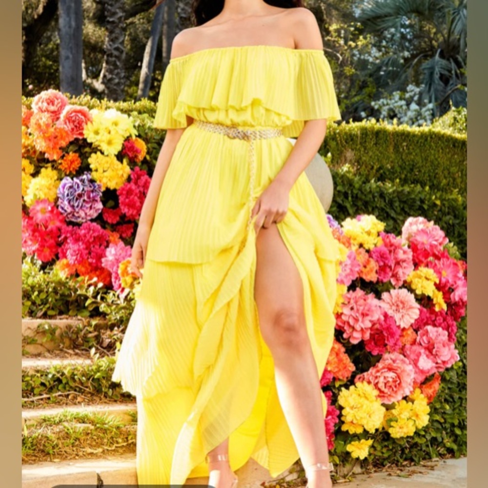 Yellow Layered Maxi Dress 1x